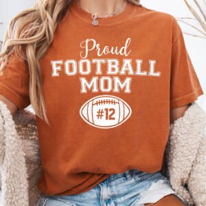 Personalized Custom Proud Football Mom Shirt Comfort Colors Tee - Image 9
