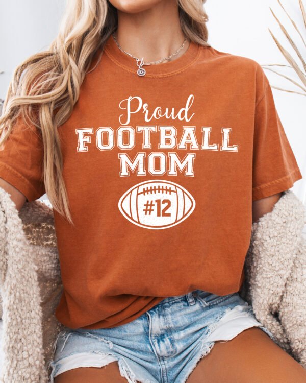 Personalized Custom Proud Football Mom Shirt Comfort Colors Tee