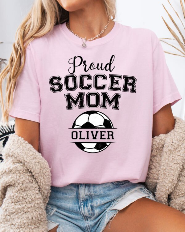 Personalized Custom Proud Soccer Mom Shirt Comfort Colors Tee