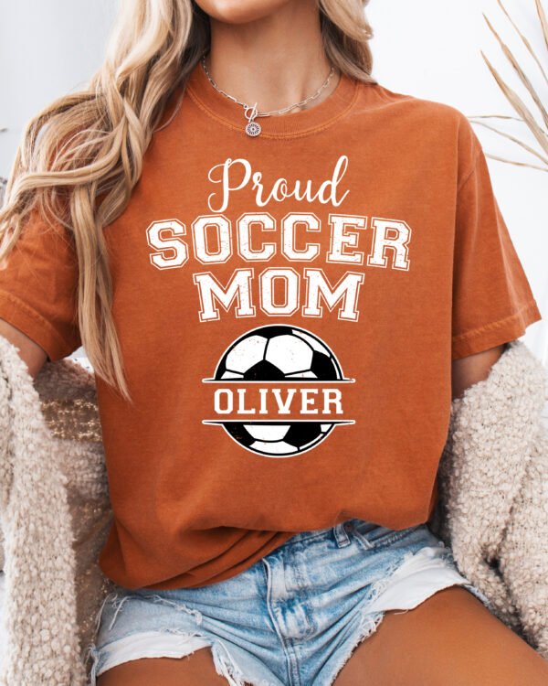 Personalized Custom Proud Soccer Mom Shirt Comfort Colors Tee