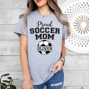 Personalized Proud Soccer Mom Shirt Stylish Crew Neck Tee - Image 6