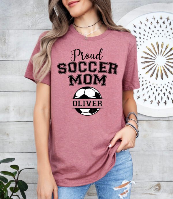 Personalized Proud Soccer Mom Shirt Stylish Crew Neck Tee
