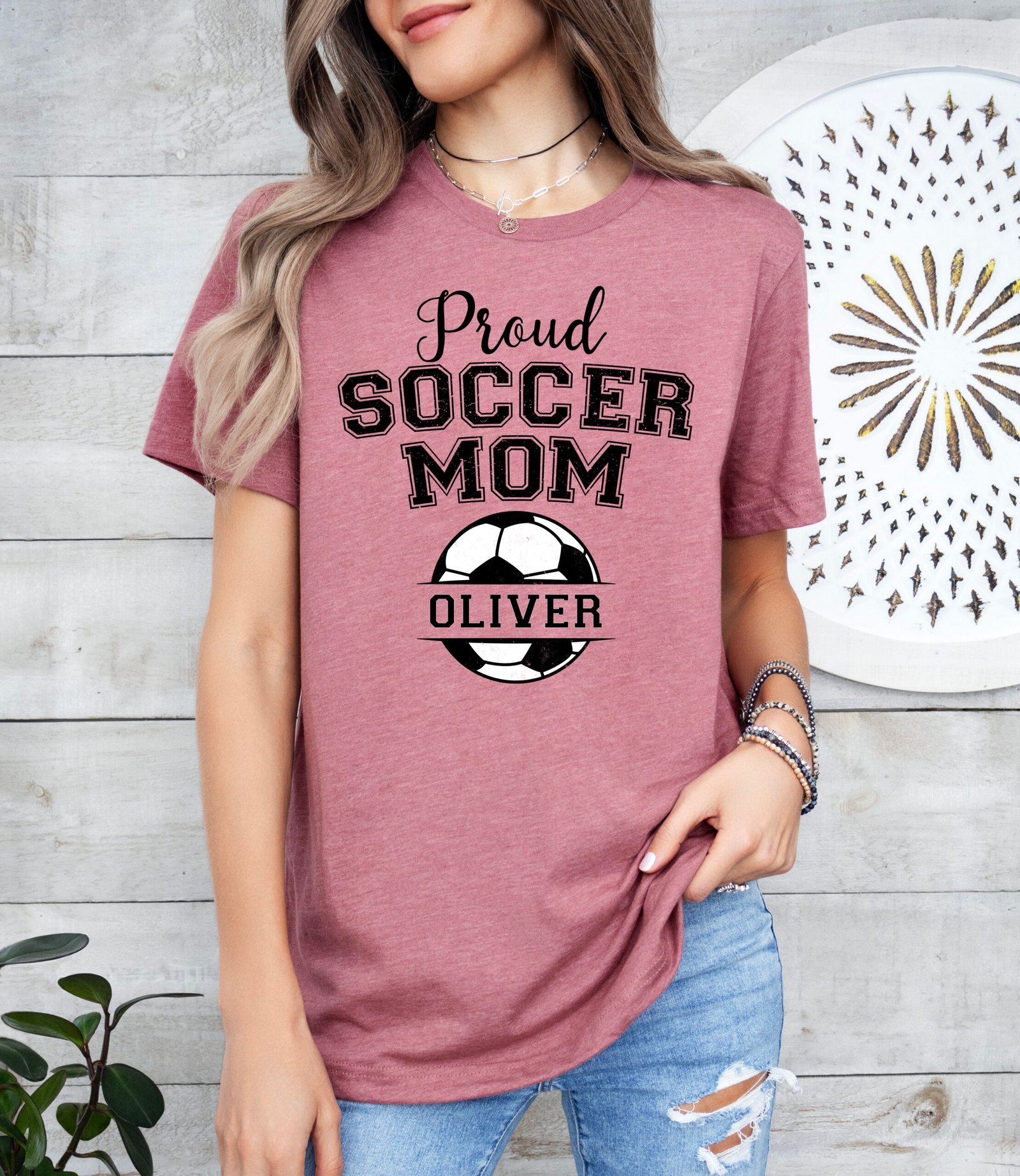 Personalized Proud Soccer Mom Shirt Stylish Crew Neck Tee - Image 7