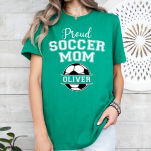 Personalized Proud Soccer Mom Shirt Stylish Crew Neck Tee - Image 5