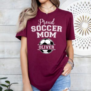 Personalized Proud Soccer Mom Shirt Stylish Crew Neck Tee - Image 8