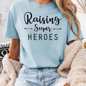 Raising Super Heroes Mom Shirt Comfort Colors Tee - Image 5