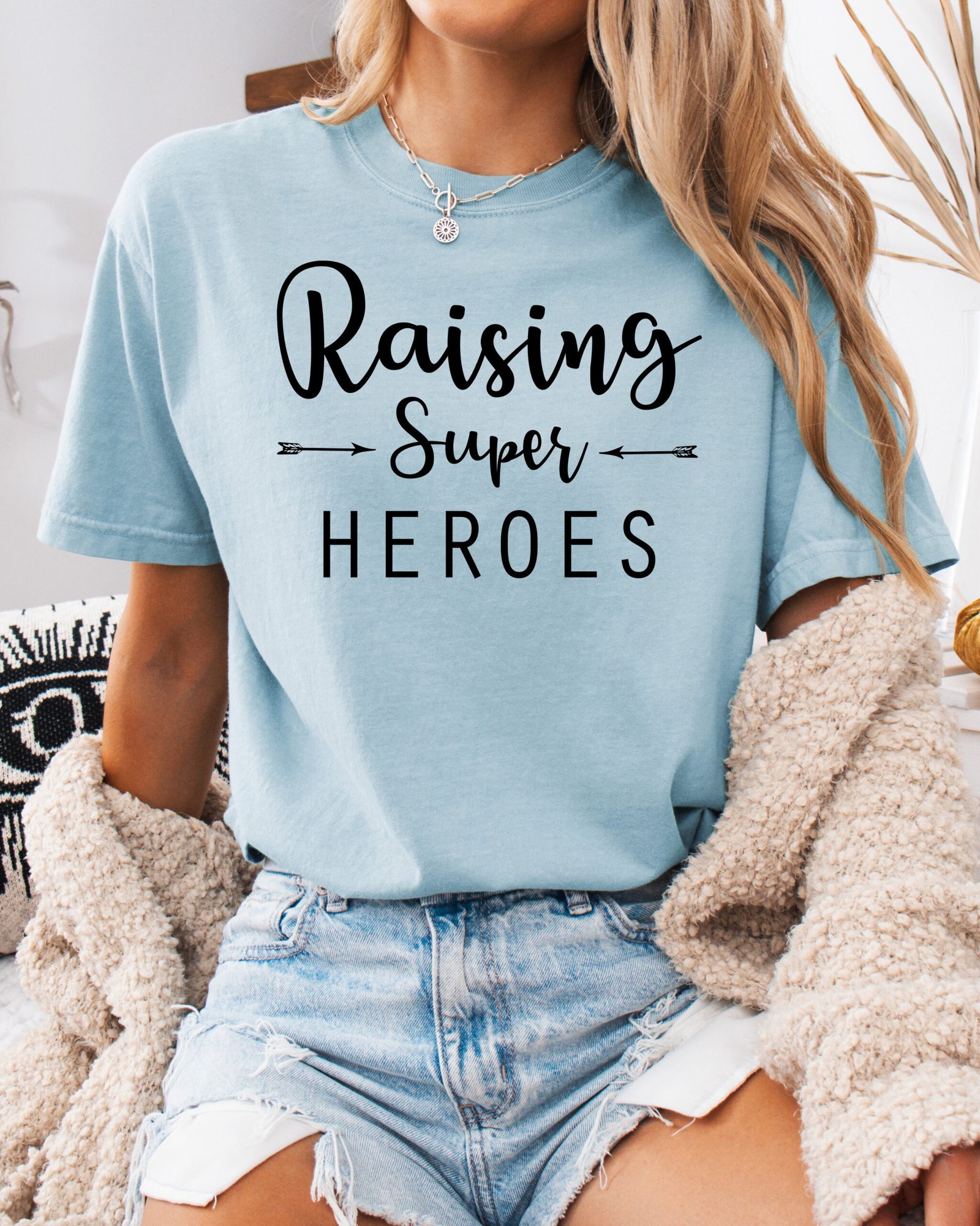 Raising Super Heroes Mom Shirt Comfort Colors Tee - Image 5