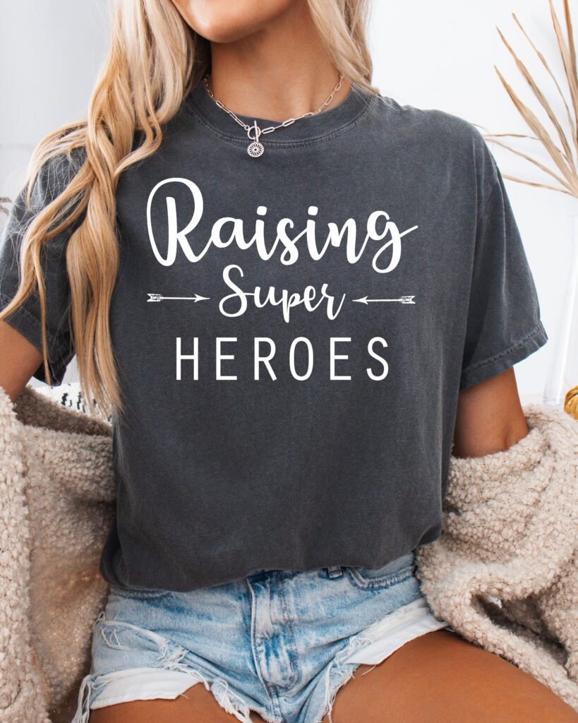 Raising Super Heroes Mom Shirt Comfort Colors Tee