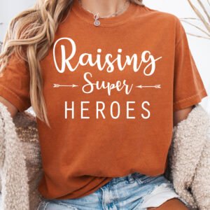 Raising Super Heroes Mom Shirt Comfort Colors Tee - Image 4