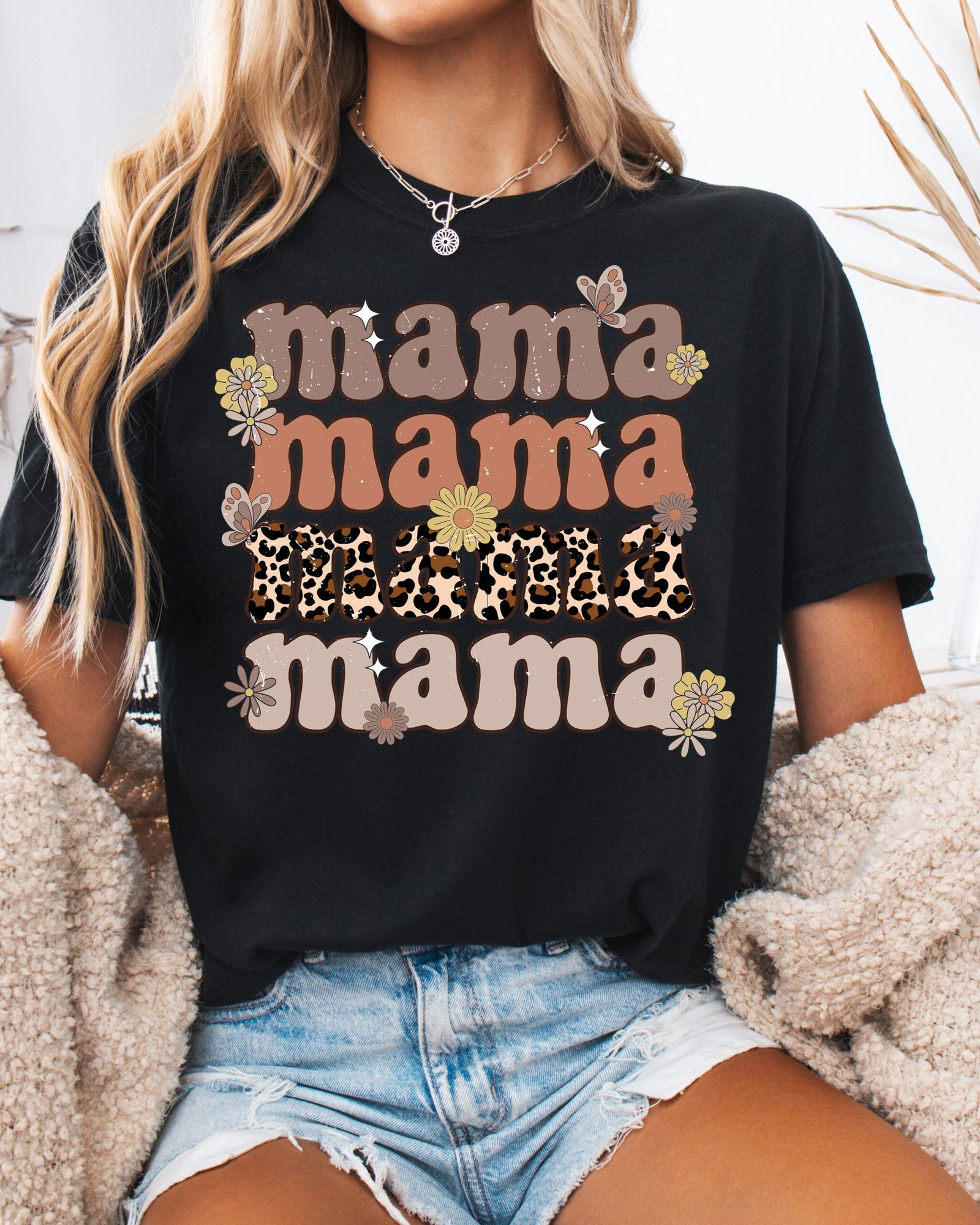 Mama Retro Vintage Style Mom Shirt Comfort Colors Tee - Image 5