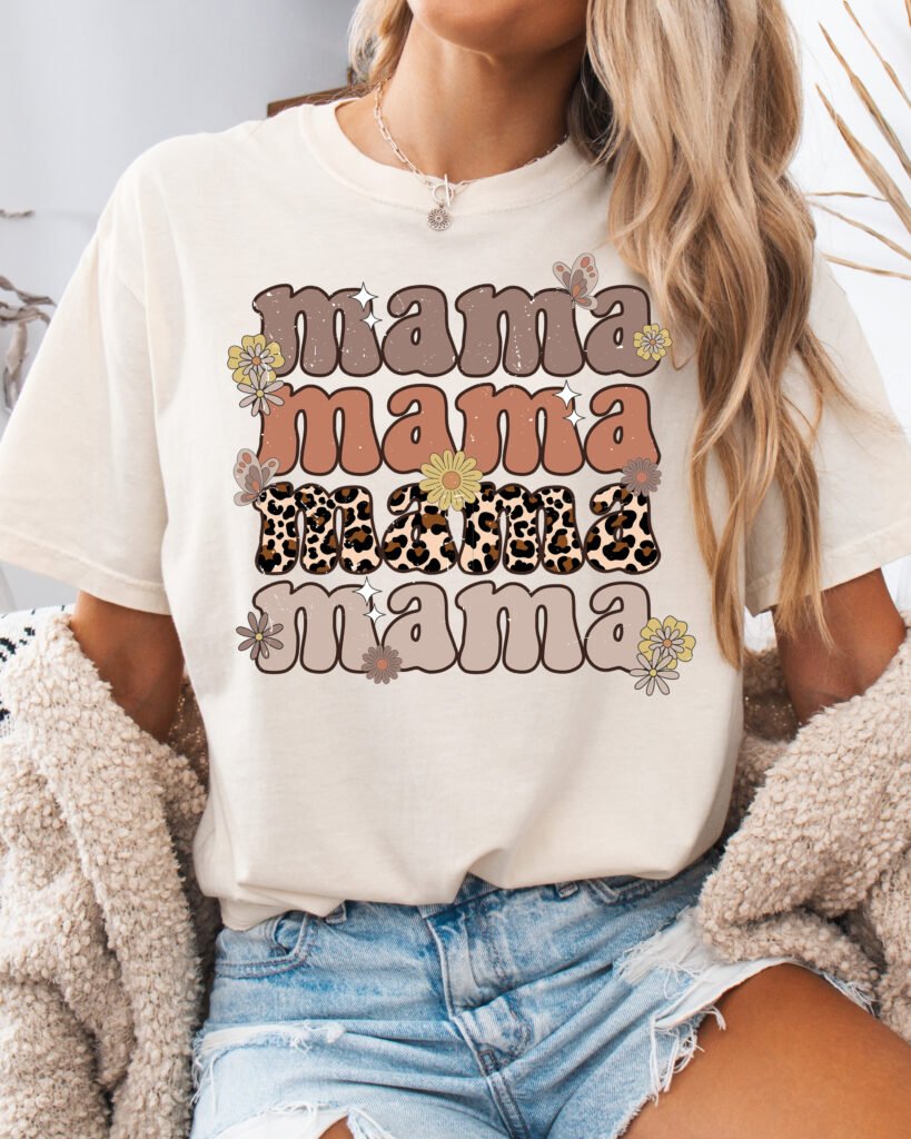Mama Retro Vintage Style Mom Shirt Comfort Colors Tee