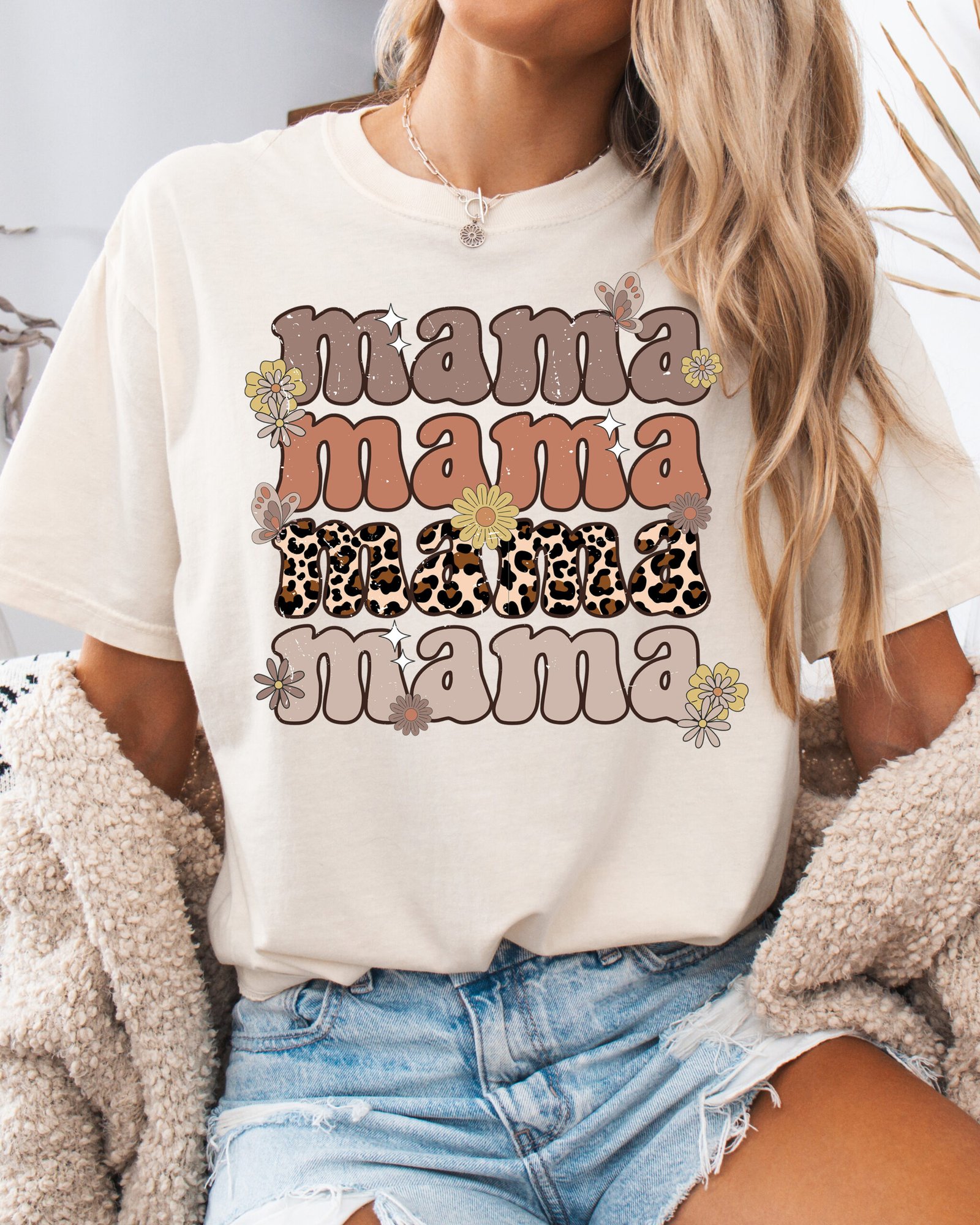Mama Retro Vintage Style Mom Shirt Comfort Colors Tee - Image 1
