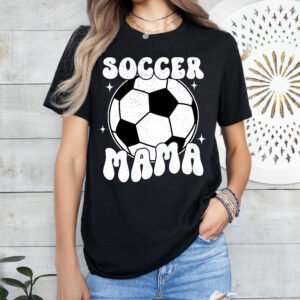 Retro Soccer Mama Mom Shirt Stylish Crew Neck Tee - Image 7