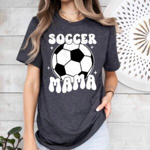 Retro Soccer Mama Mom Shirt Stylish Crew Neck Tee - Image 4