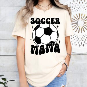Retro Soccer Mama Mom Shirt Stylish Crew Neck Tee - Image 6