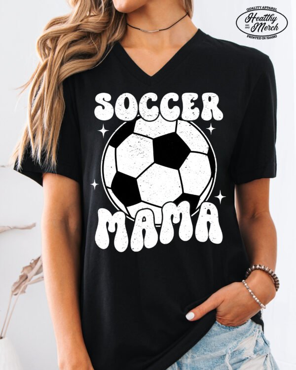 Retro Soccer Mama Mom Shirt V-Neck