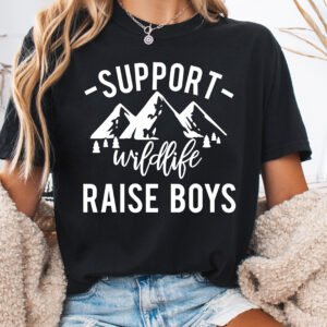 Support Wildlife Raise Boys Mom Shirt Comfort Colors Tee - Image 6