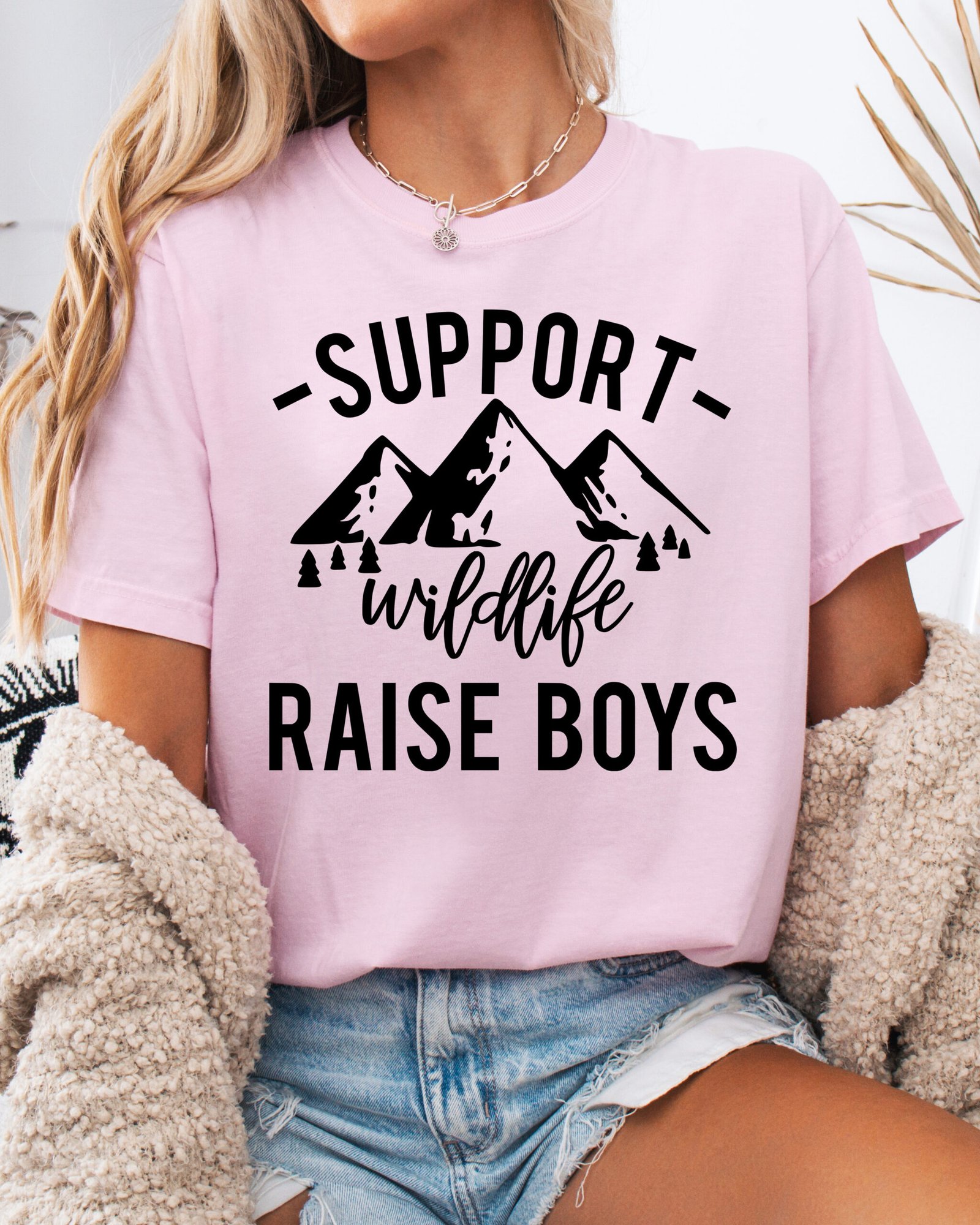 Support Wildlife Raise Boys Mom Shirt Comfort Colors Tee - Image 7