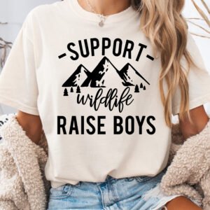 Support Wildlife Raise Boys Mom Shirt Comfort Colors Tee - Image 5