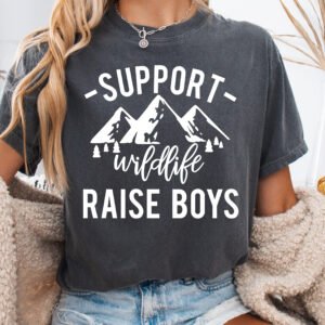 Support Wildlife Raise Boys Mom Shirt Comfort Colors Tee - Image 4