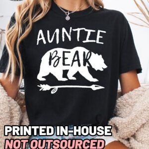 Auntie Bear Aunt Shirt Comfort Colors Aunt Tee - Image 4