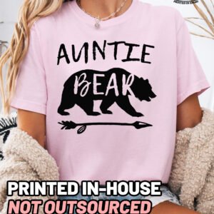 Auntie Bear Aunt Shirt Comfort Colors Aunt Tee - Image 7