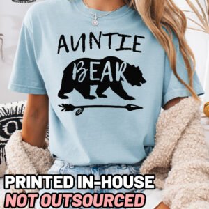 Auntie Bear Aunt Shirt Comfort Colors Aunt Tee - Image 6