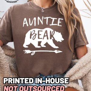 Auntie Bear Aunt Shirt Comfort Colors Aunt Tee - Image 2
