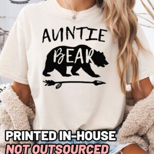 Auntie Bear Aunt Shirt Comfort Colors Aunt Tee - Image 3