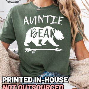 Auntie Bear Aunt Shirt Comfort Colors Aunt Tee