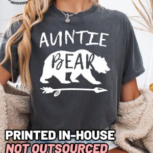 Auntie Bear Aunt Shirt Comfort Colors Aunt Tee - Image 5