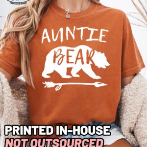 Auntie Bear Aunt Shirt Comfort Colors Aunt Tee - Image 9