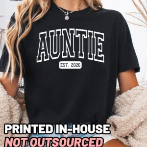 Custom Auntie Shirt Personalized New Aunt Tee - Image 3