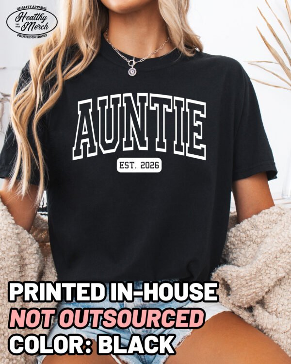Custom Auntie Shirt Personalized New Aunt Tee