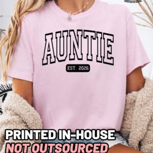 Custom Auntie Shirt Personalized New Aunt Tee - Image 5