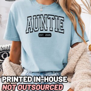 Custom Auntie Shirt Personalized New Aunt Tee - Image 4