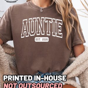 Custom Auntie Shirt Personalized New Aunt Tee - Image 9