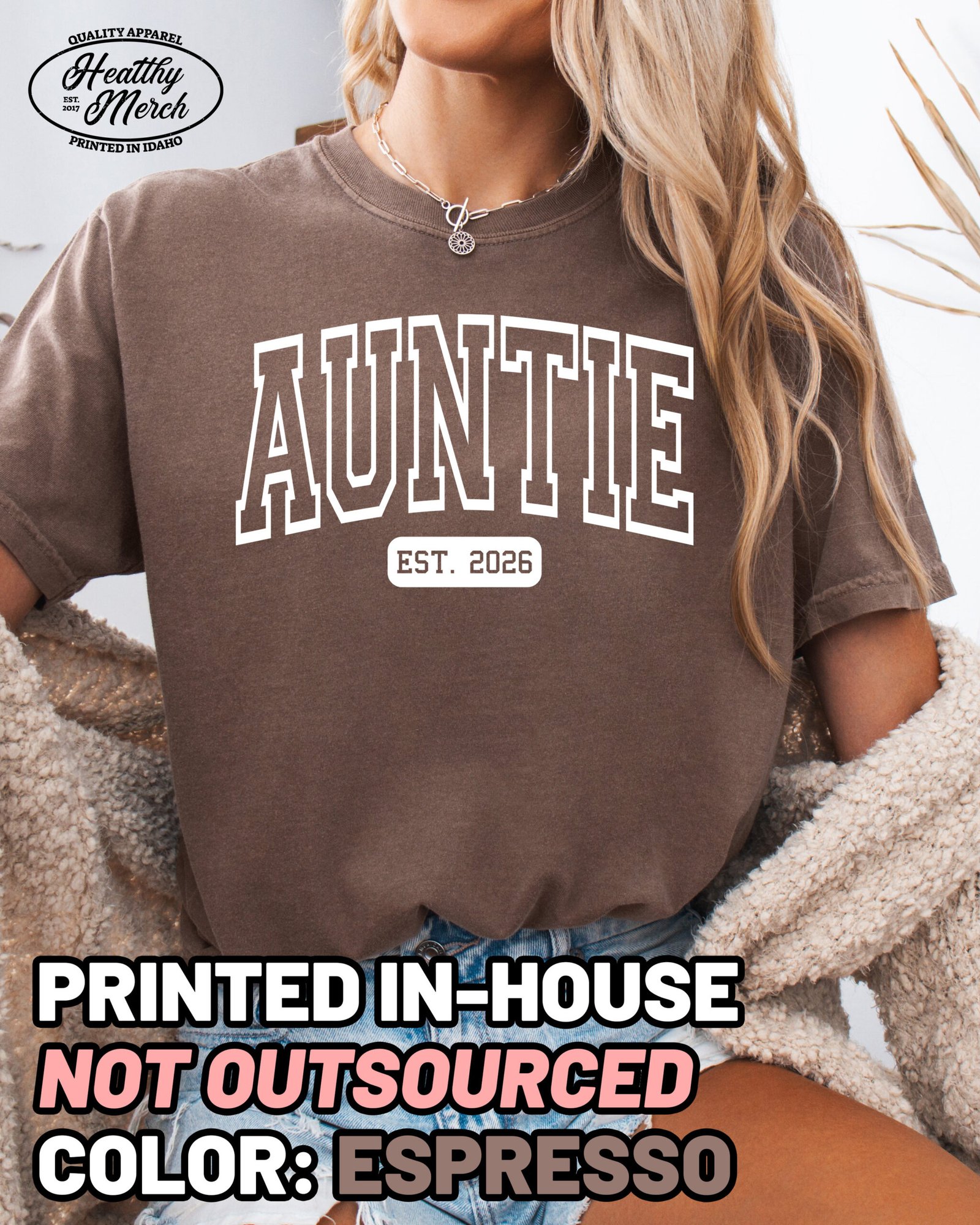 Custom Auntie Shirt Personalized New Aunt Tee - Image 9