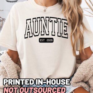 Custom Auntie Shirt Personalized New Aunt Tee - Image 2