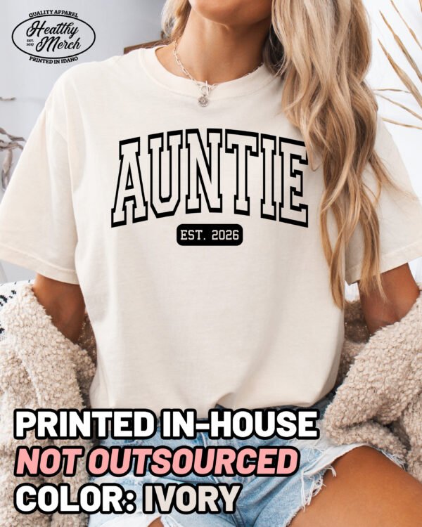Custom Auntie Shirt Personalized New Aunt Tee
