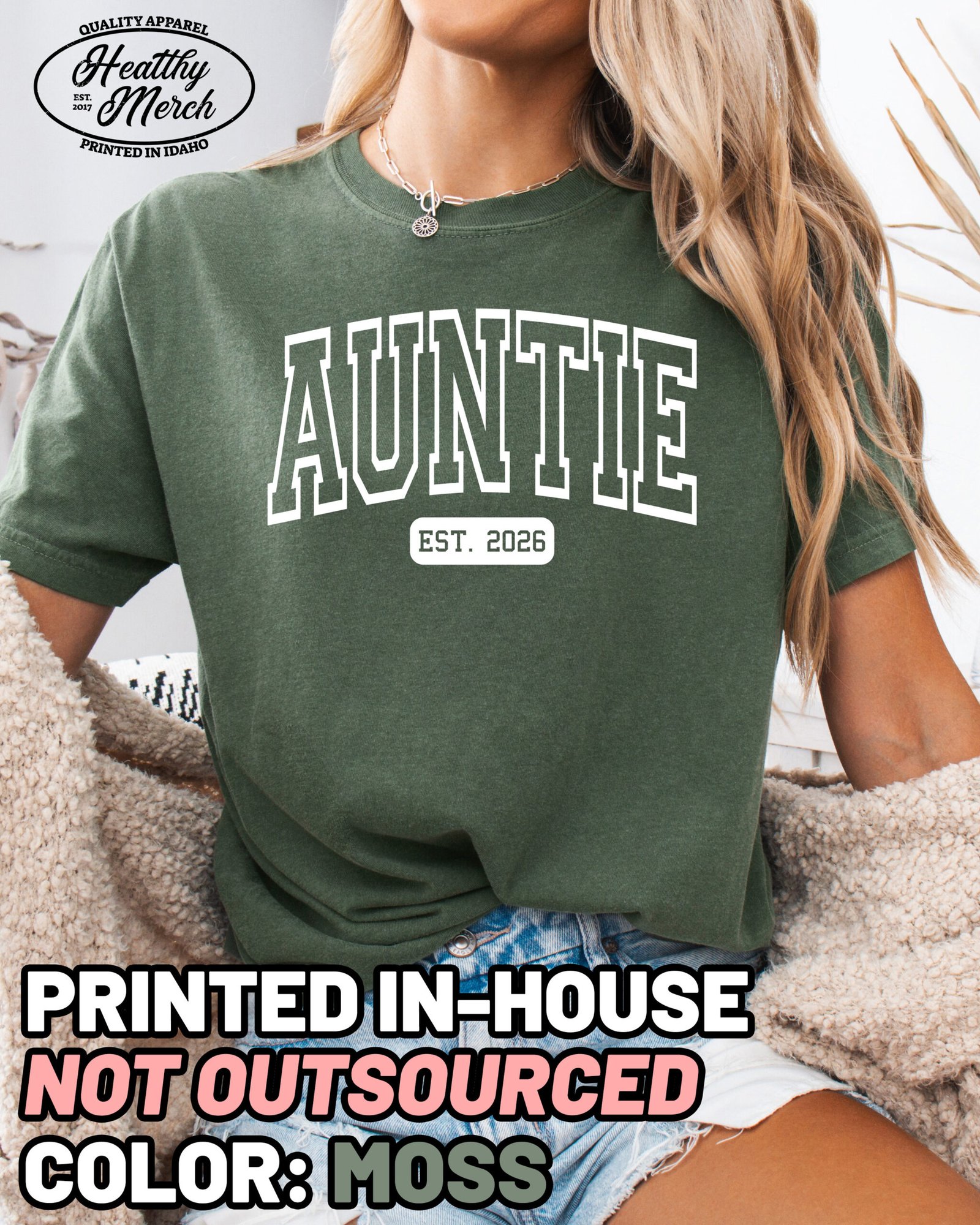 Custom Auntie Shirt Personalized New Aunt Tee - Image 8