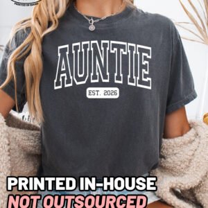 Custom Auntie Shirt Personalized New Aunt Tee