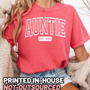 Custom Auntie Shirt Personalized New Aunt Tee - Image 6