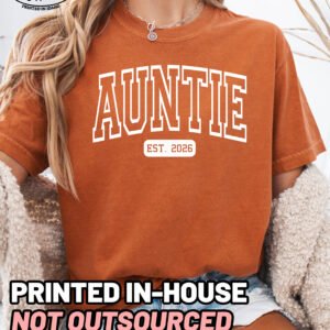 Custom Auntie Shirt Personalized New Aunt Tee - Image 7