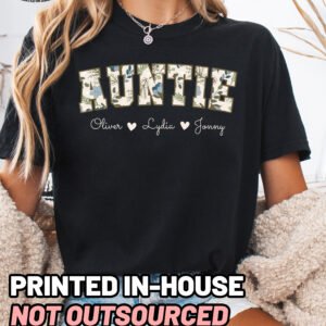 Custom Floral Auntie Shirt Comfort Colors Personalized Aunt Tee - Image 6