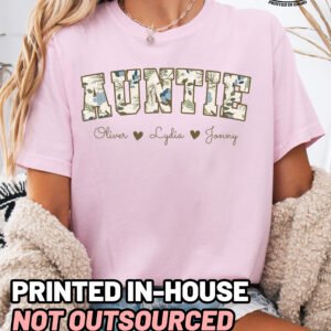 Custom Floral Auntie Shirt Comfort Colors Personalized Aunt Tee - Image 9