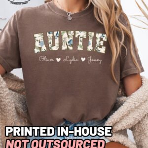 Custom Floral Auntie Shirt Comfort Colors Personalized Aunt Tee