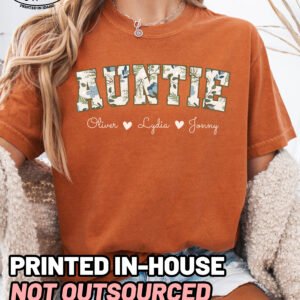 Custom Floral Auntie Shirt Comfort Colors Personalized Aunt Tee - Image 11