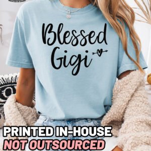 Blessed Gigi Shirt Comfort Colors Grandma Tee - Image 6