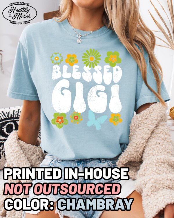 Blessed Gigi Boho Retro Shirt Comfort Colors Grandma Tee